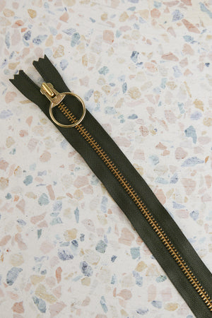 YKK 90cm Metal Zip With Circle Pull | Ocean & Olive