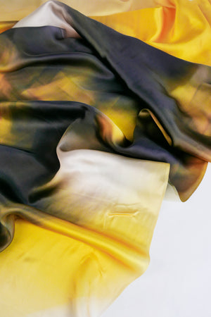 Allure - Printed Silk Satin | Citrine
