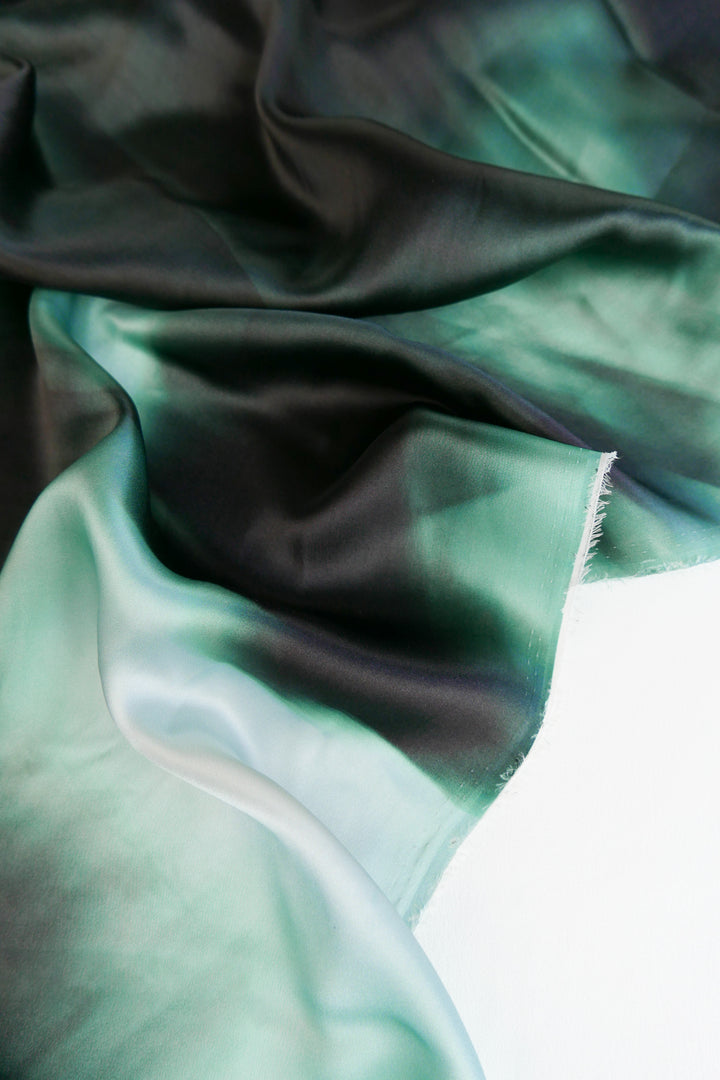 Allure - Printed Silk Satin | Emerald