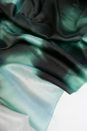 Allure - Printed Silk Satin | Emerald