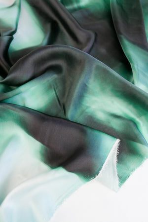 Allure - Printed Silk Satin | Emerald