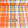 Vista - Yarn Dyed Linen Check | Tangerine (LAST CUT - 2.4M)