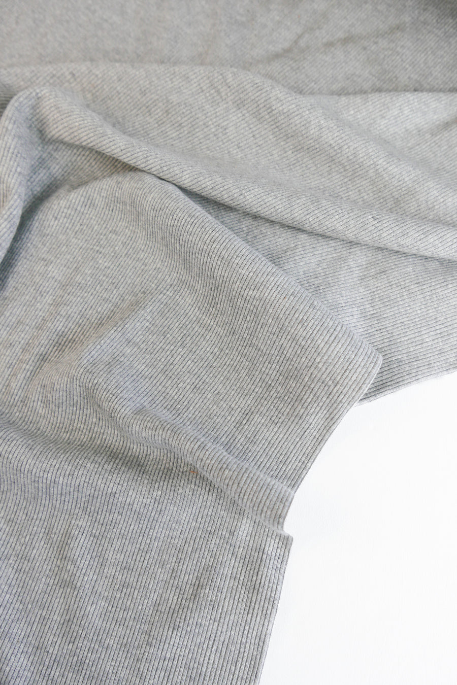 Korean Knitted Ribbing | Grey Marle