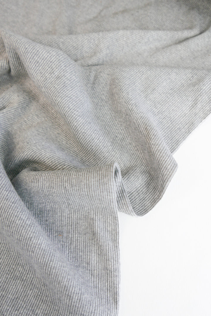 Korean Knitted Ribbing | Grey Marle