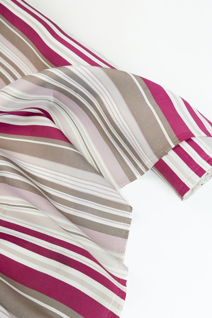 Yarn-Dyed Silk Shirting | Rouge Stripe