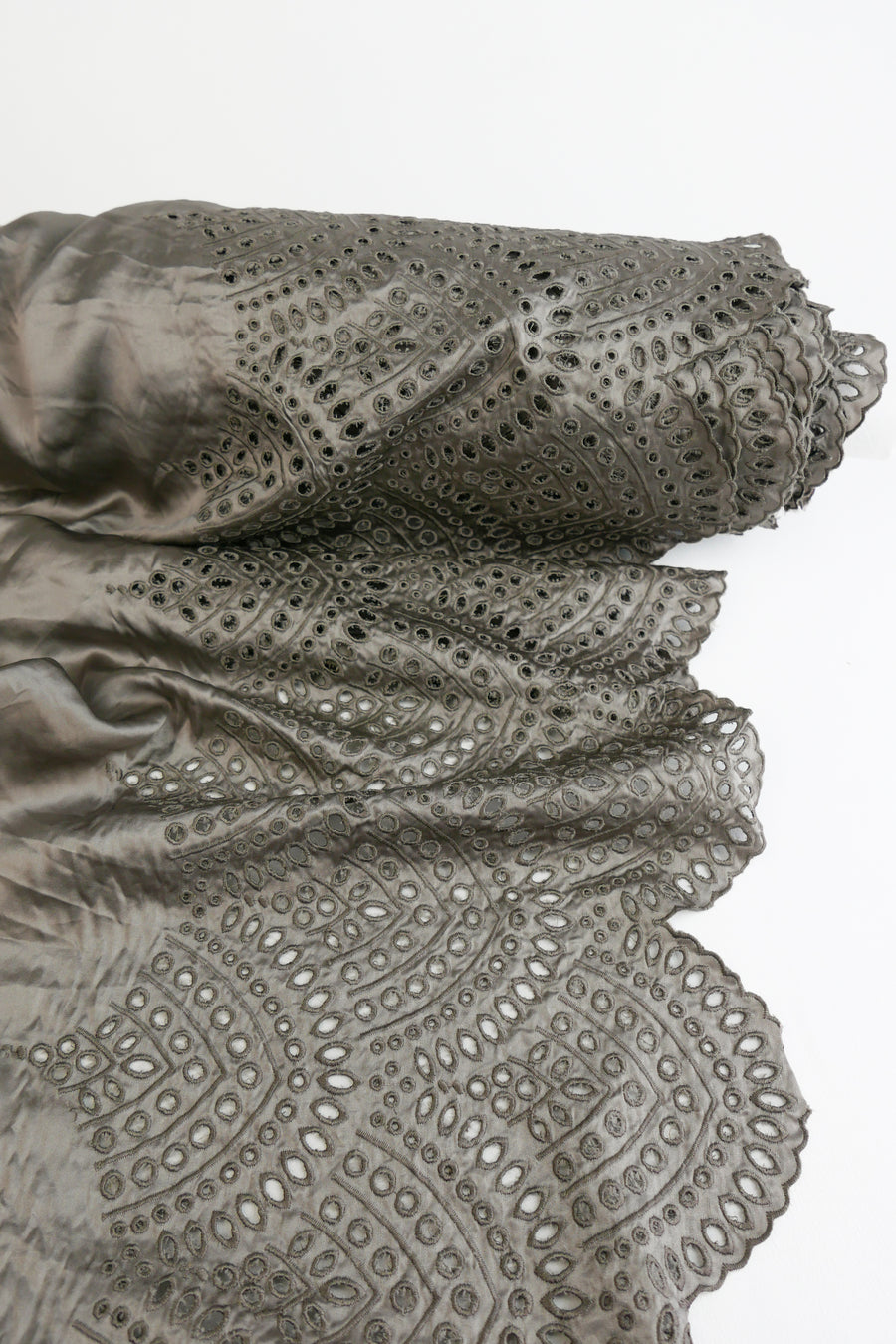 Silk Satin Broderie Anglaise