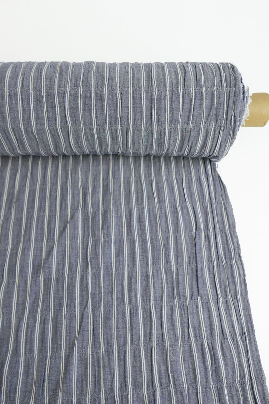 Mikhail - Ex-Designer Organic Seersucker Voile | Denim Blue