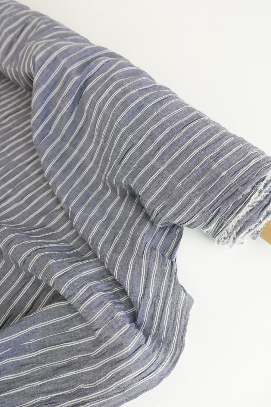 Mikhail - Ex-Designer Organic Seersucker Voile | Denim Blue