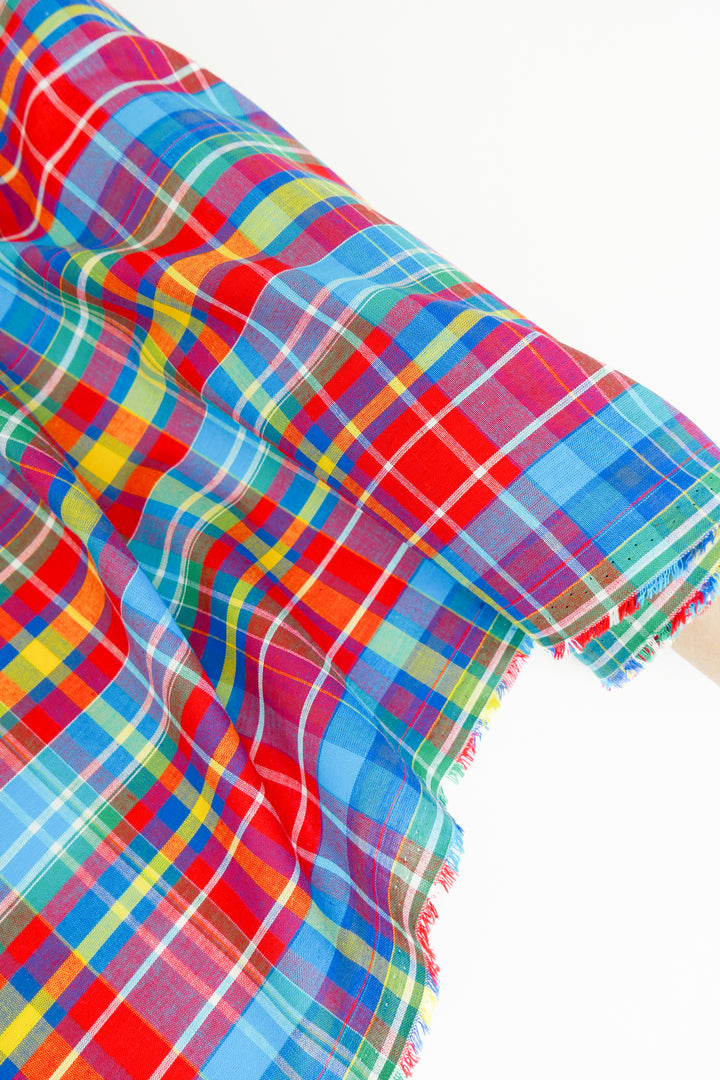 Madras Check - French Yarn Dyed Linen | Poppy Red