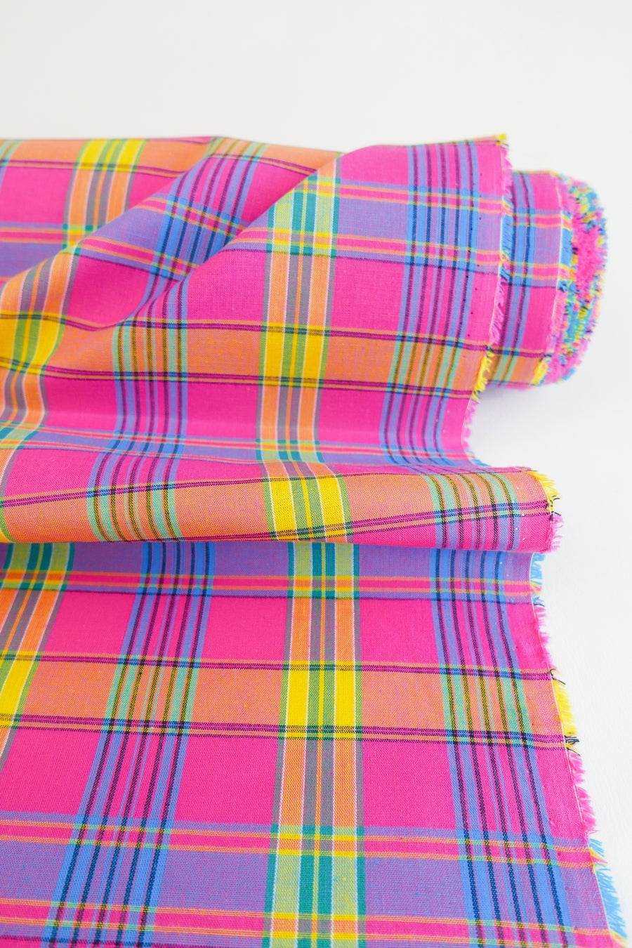 Madras Check - French Yarn Dyed Linen | Pink Punch