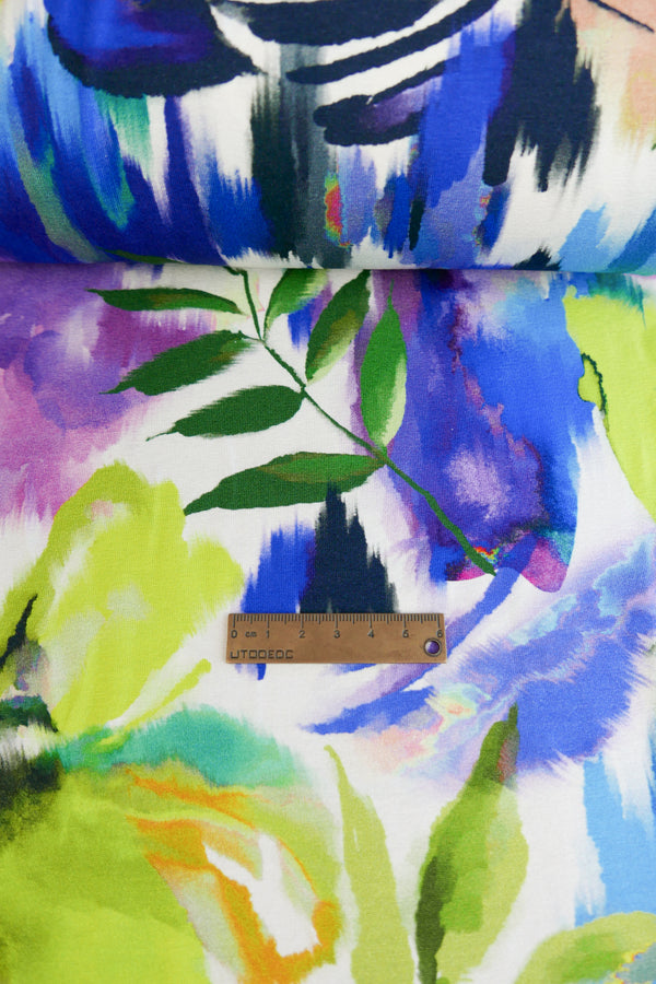 Evian - Printed Viscose Knit | Blueberry