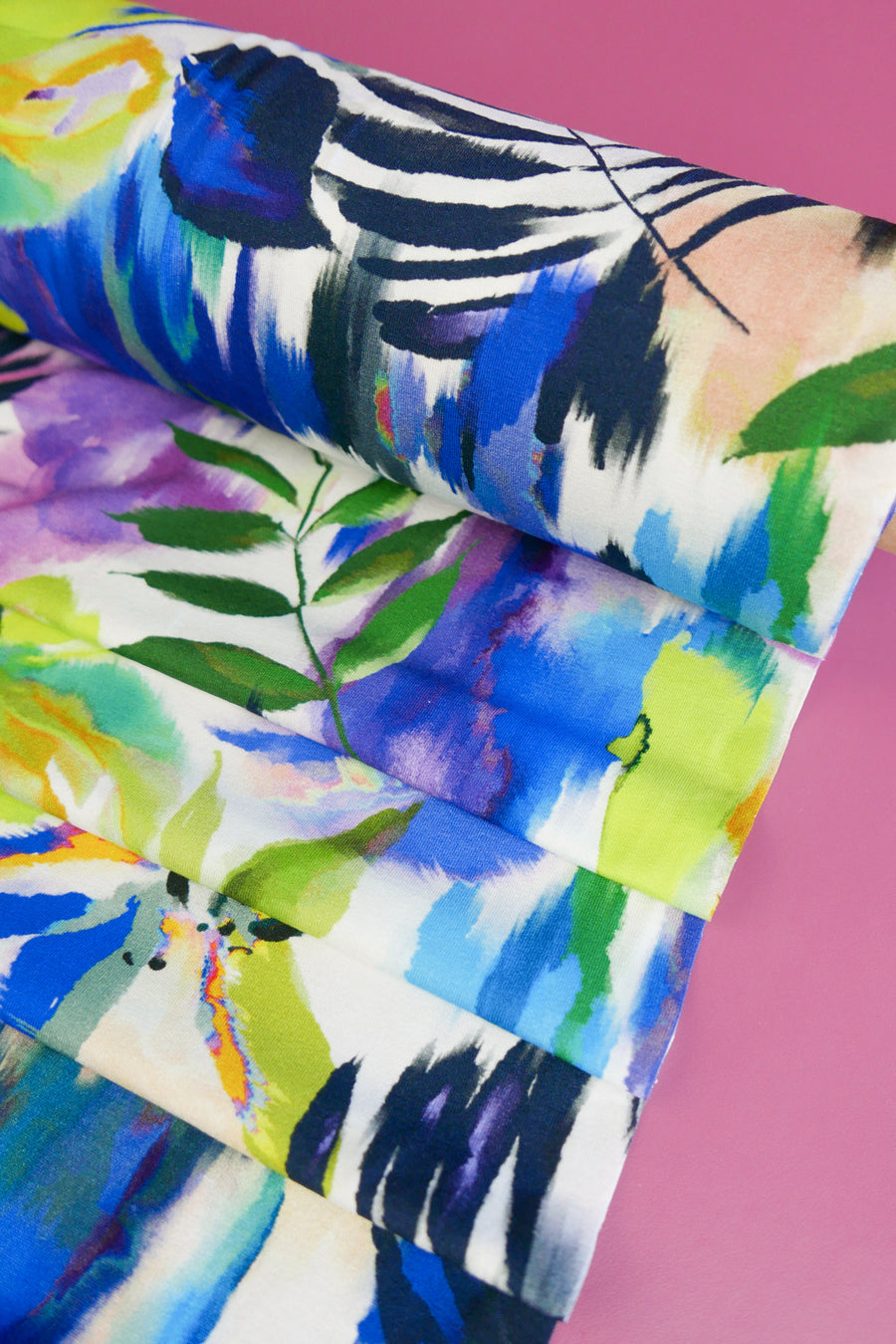 Evian - Printed Viscose Knit | Blueberry