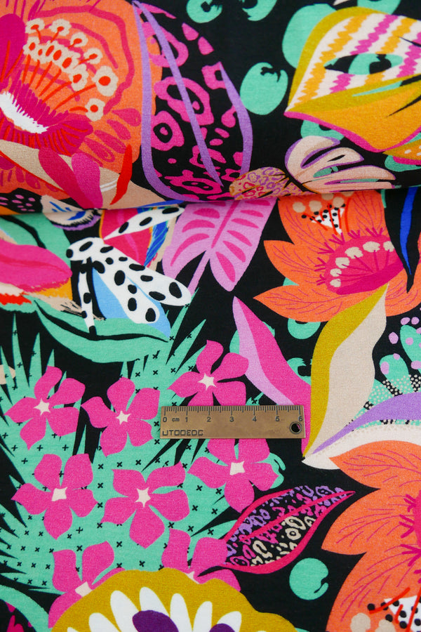 Mia - Printed Viscose Knit | Onyx