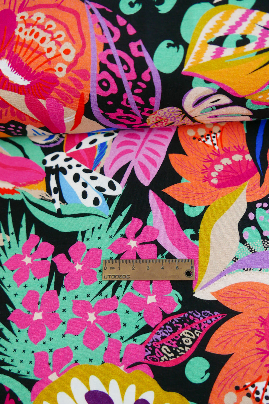 Mia - Printed Viscose Knit | Onyx