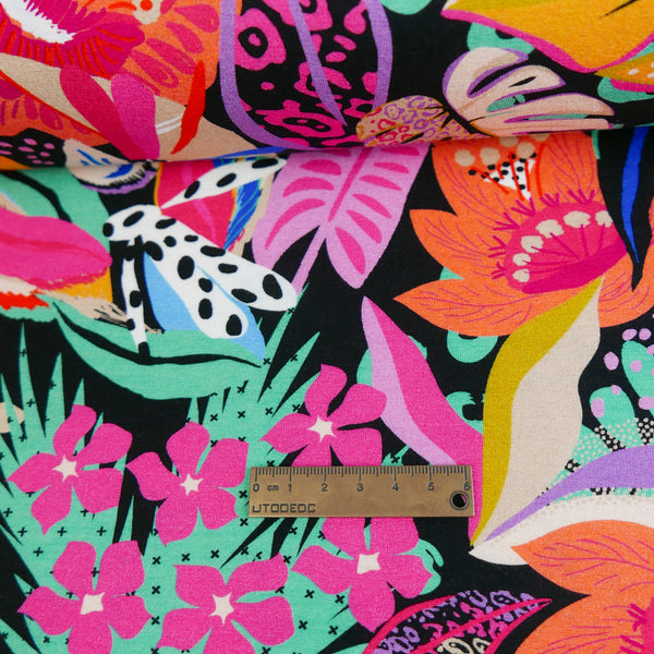Mia - Printed Viscose Knit | Onyx Remnant (2.5m)