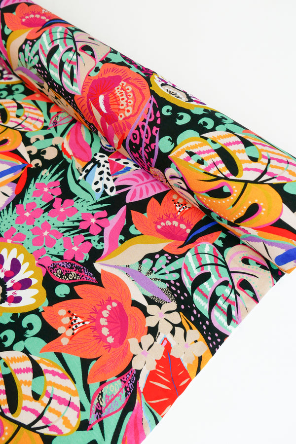 Mia - Printed Viscose Knit | Onyx
