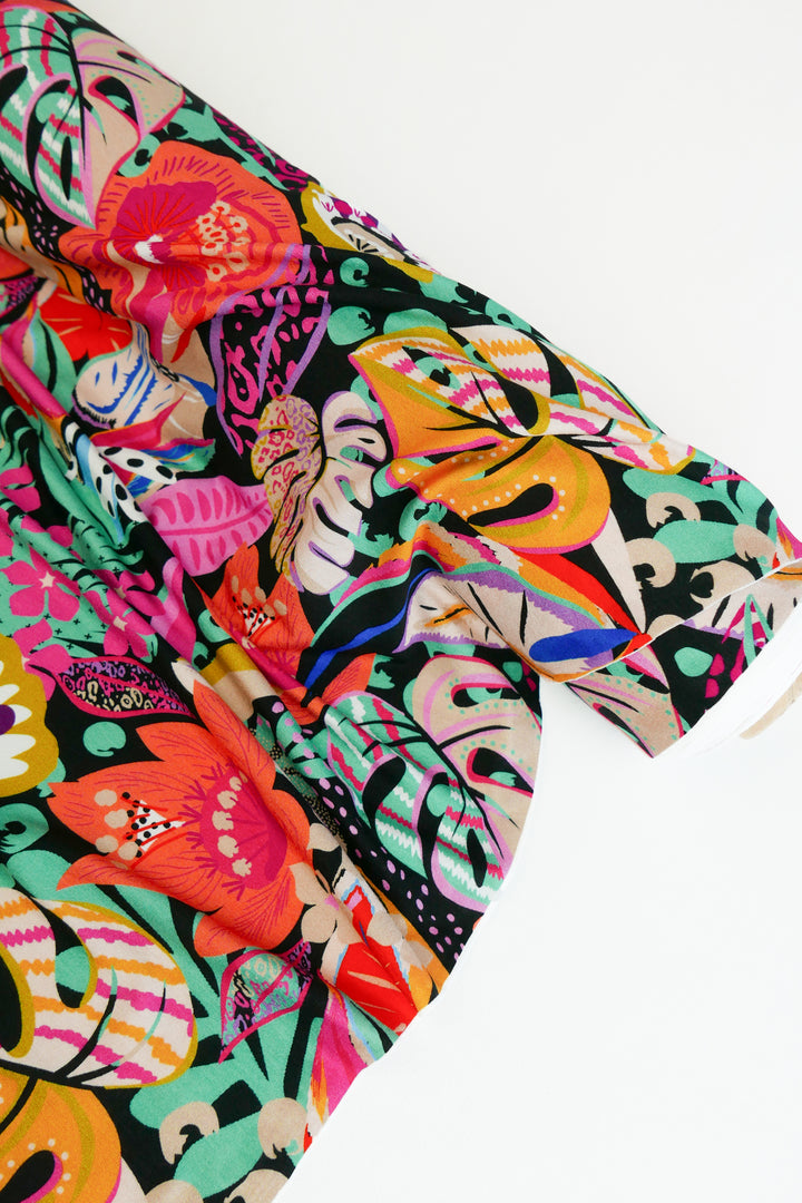 Mia - Printed Viscose Knit | Onyx