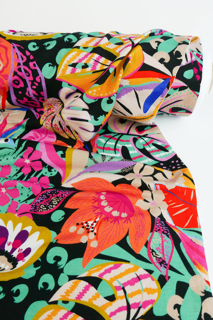 Mia - Printed Viscose Knit | Onyx