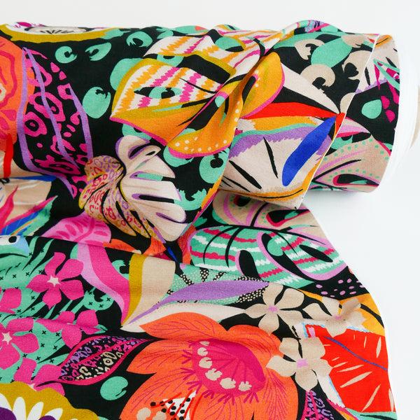 Mia - Printed Viscose Knit | Onyx Remnant (2.5m)