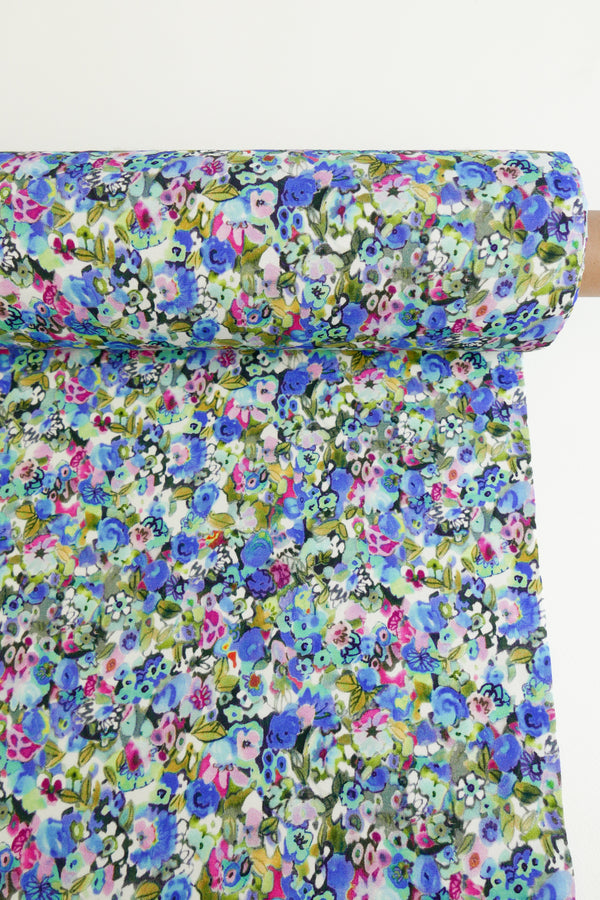 Cezanne - Printed Viscose Knit | Cornflower