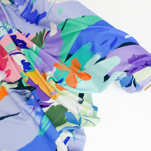 Paloma - Printed Viscose Knit | Turquoise (LAST CUT - 2.7M)