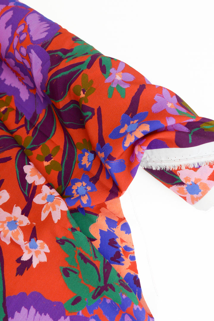 Benson - French Printed Viscose | Daylily