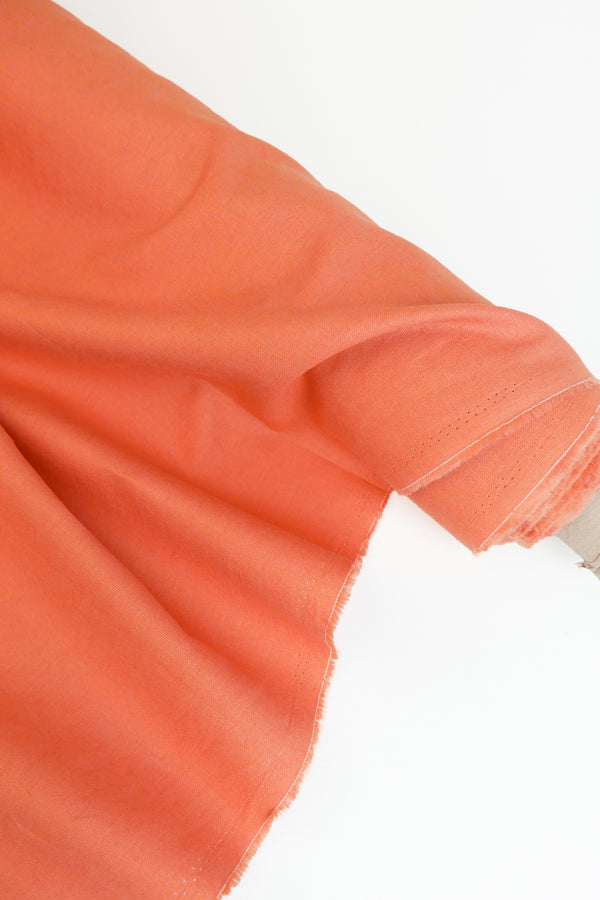 Freya - Heavy Square Weave Linen | Sunset Orange