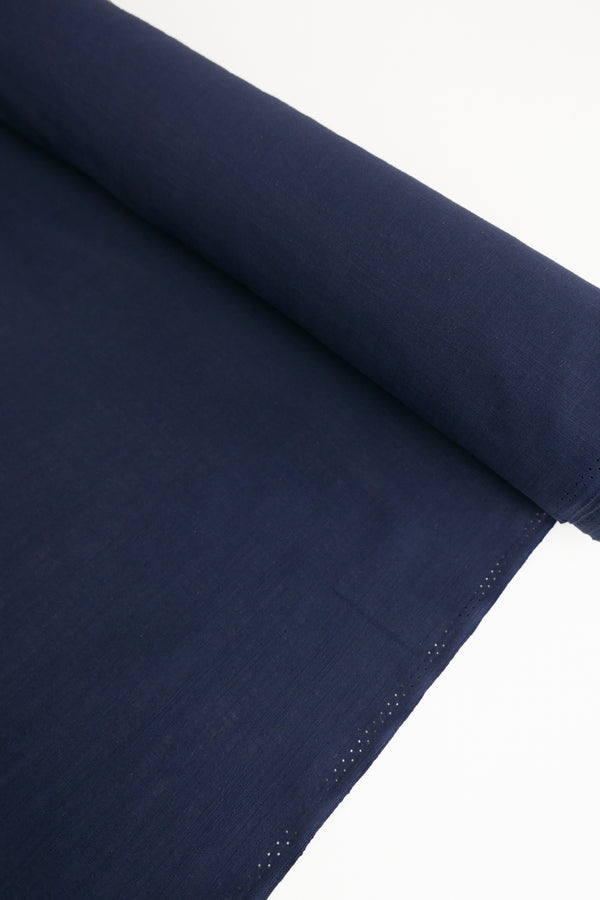 Amber - Crosshatch Linen | Navy