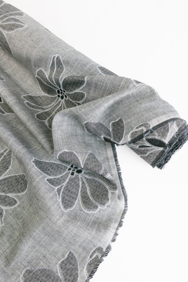 Ava - Printed Linen Melange | Pebble