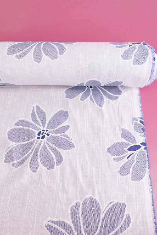 Ava - Printed Linen Melange | Lilac