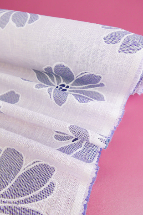 Ava - Printed Linen Melange | Lilac