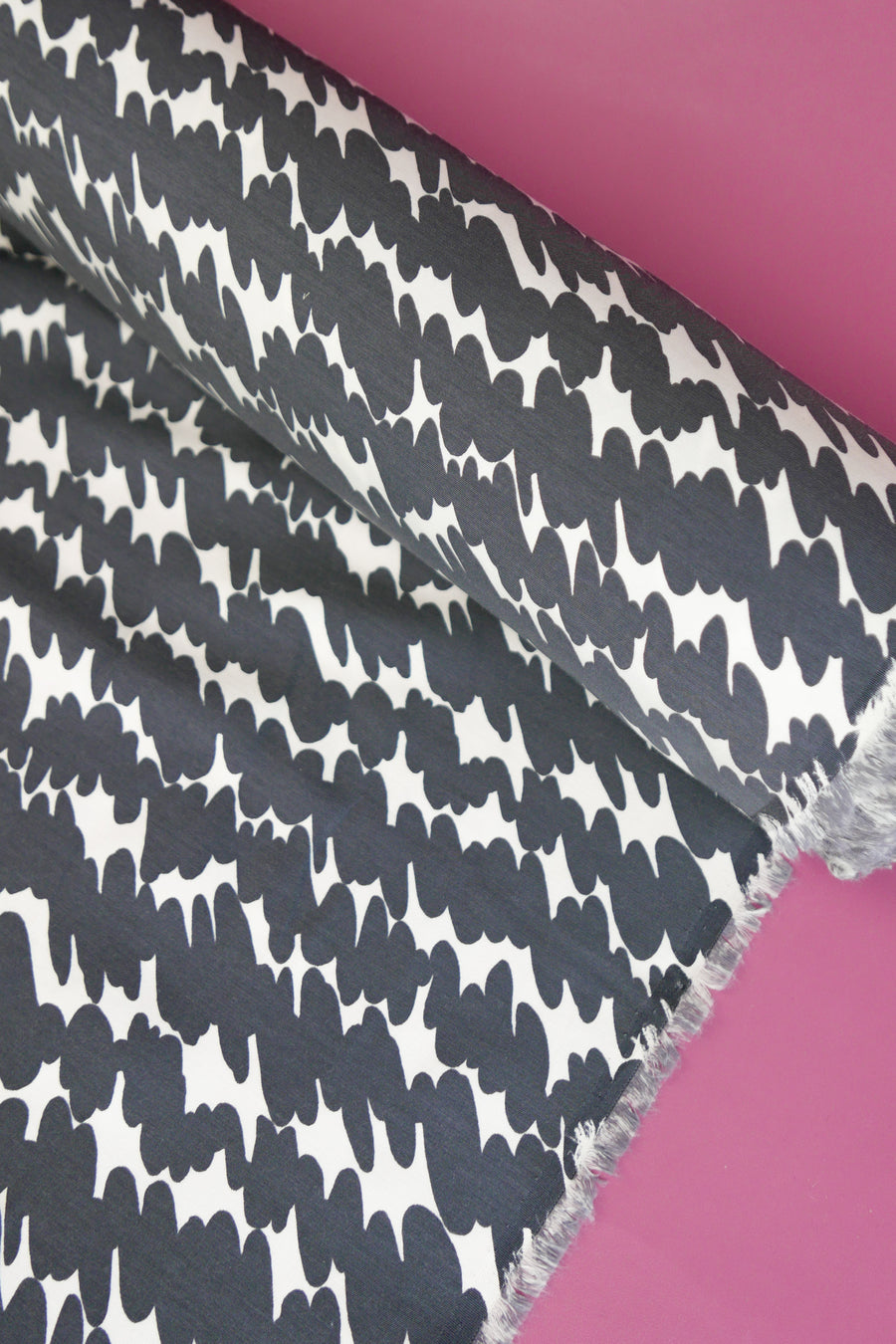 Scribble Print - Silk Twill | Charcoal