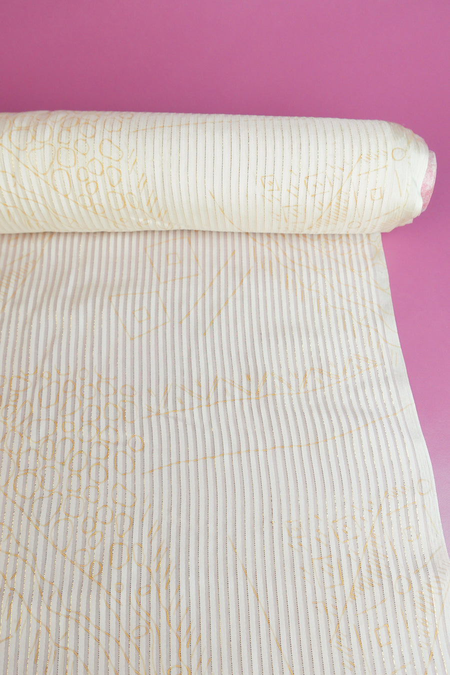 Printed Silk Stripe Burnout | Gold