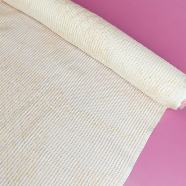 Printed Silk Stripe Burnout | Gold (LAST CUT- 1.7M)