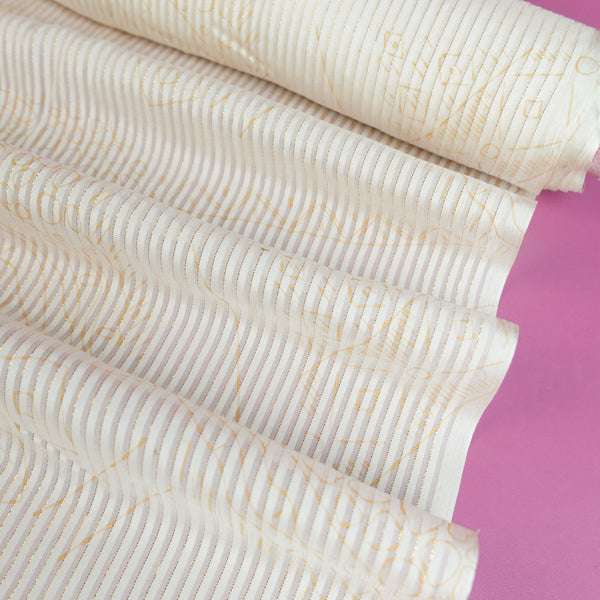 Printed Silk Stripe Burnout | Gold (LAST CUT- 1.7M)