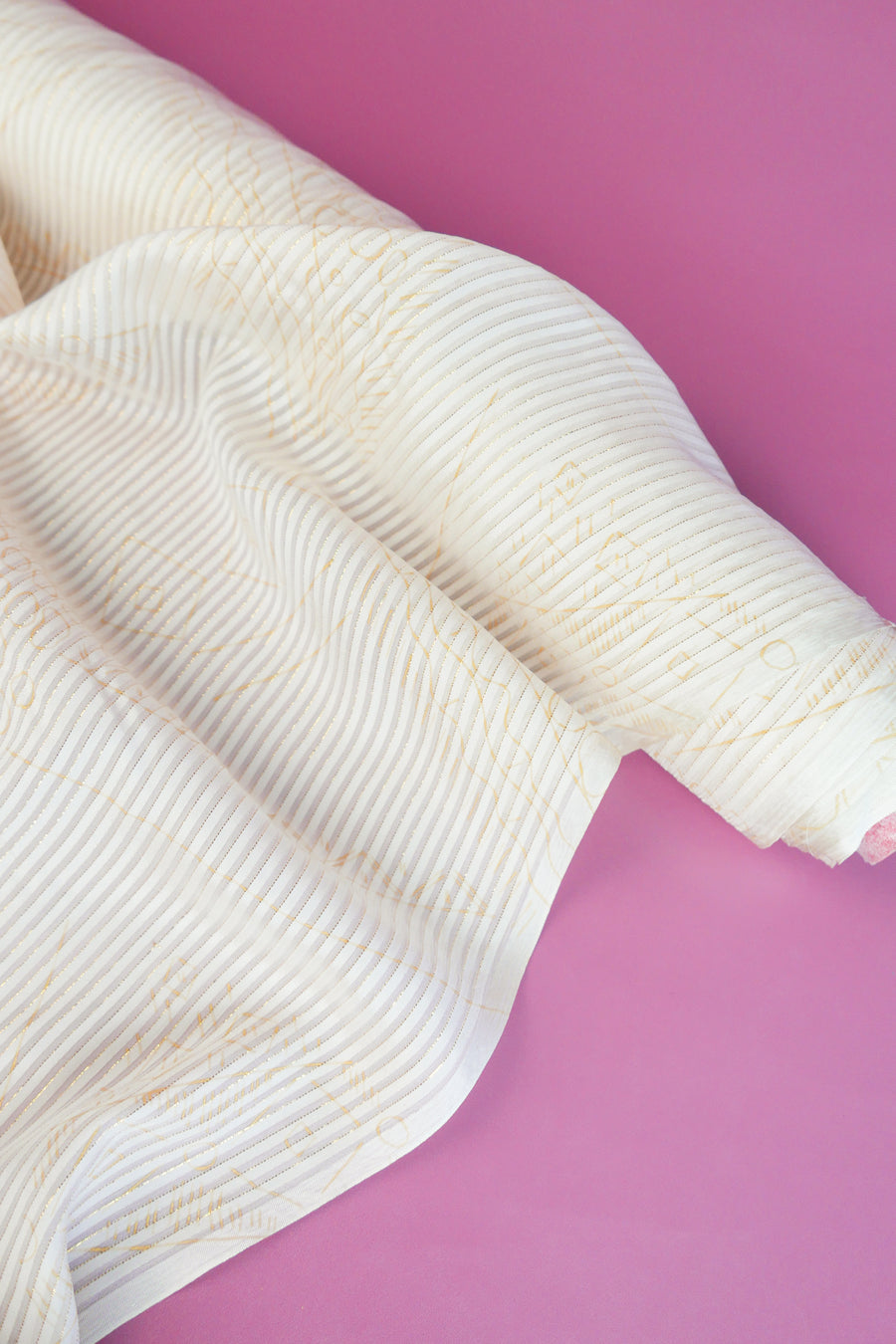 Printed Silk Stripe Burnout | Gold