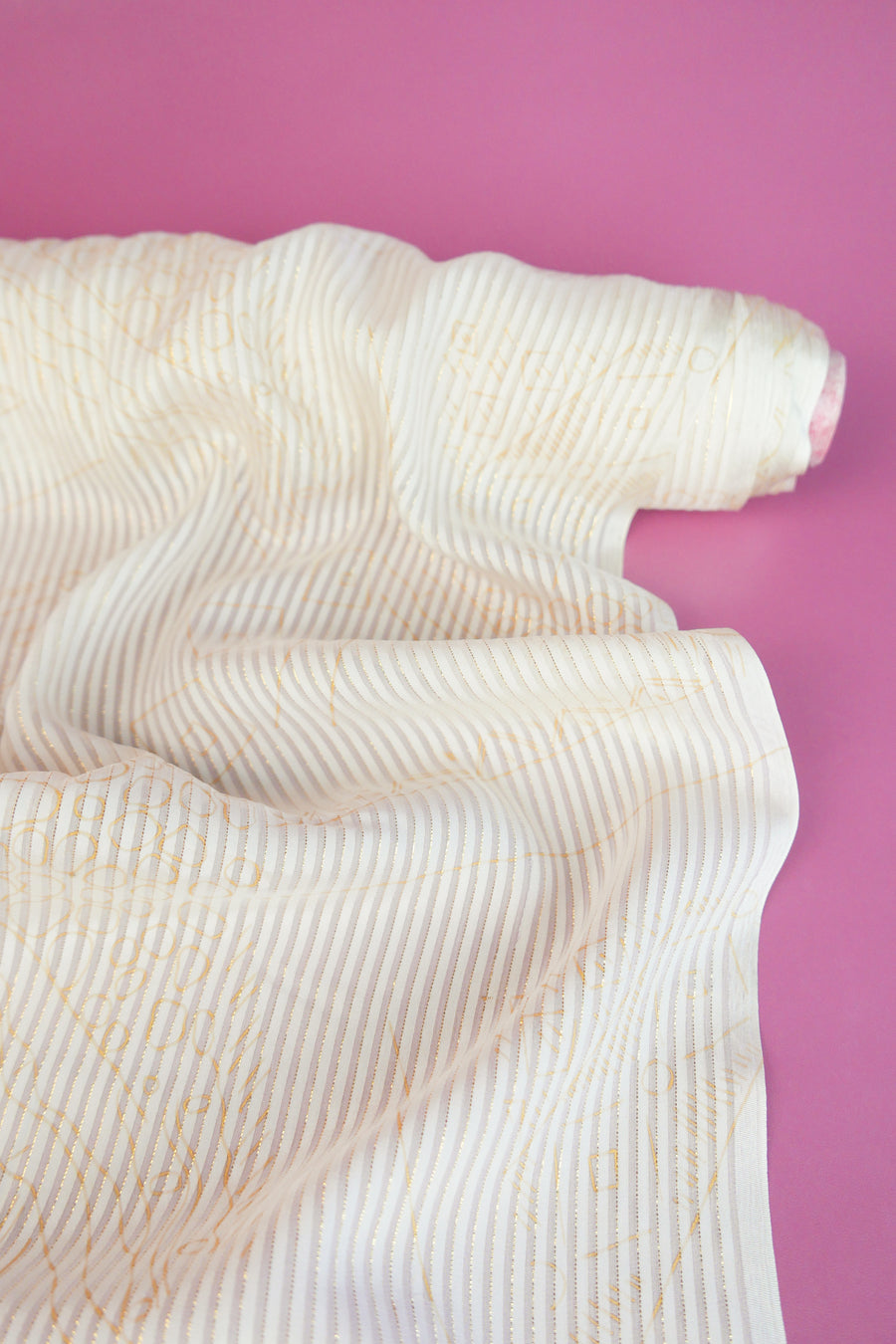 Printed Silk Stripe Burnout | Gold