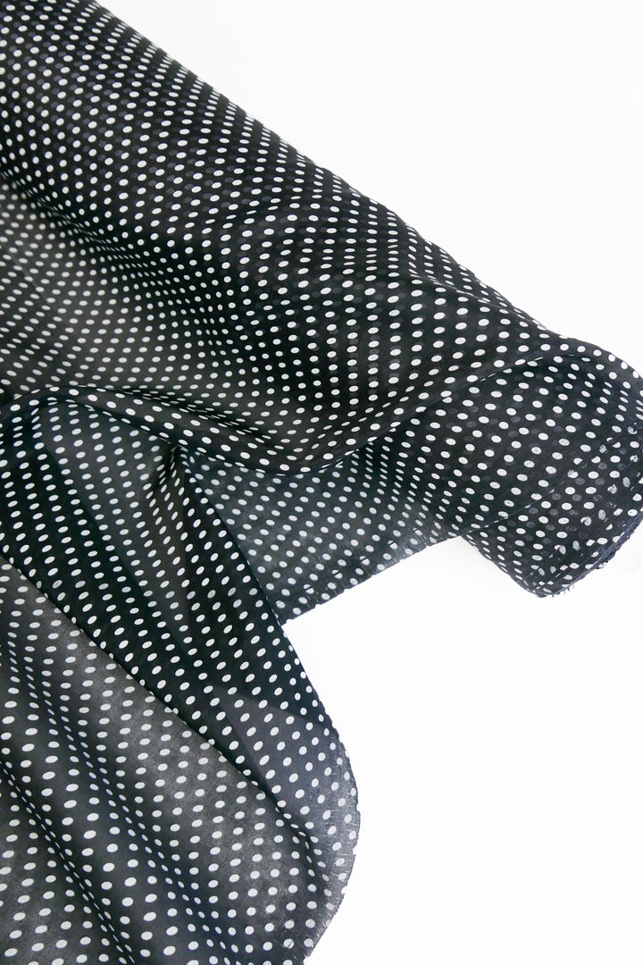 Printed Silk Georgette | B&W Spot