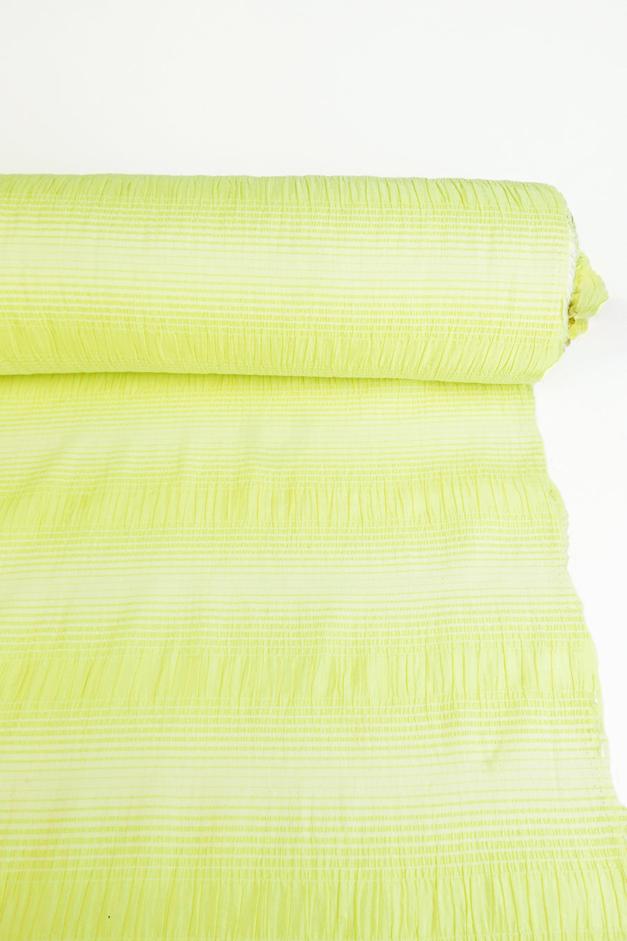 Shirred Pure Silk | Lime Zest