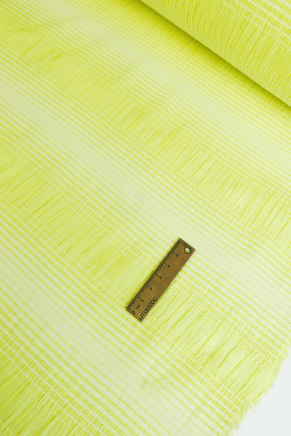 Shirred Pure Silk | Lime Zest (LAST CUT - 2.2M)