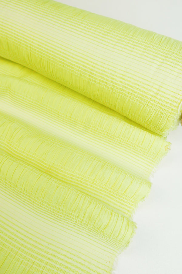 Shirred Pure Silk | Lime Zest (LAST CUT - 2.2M)