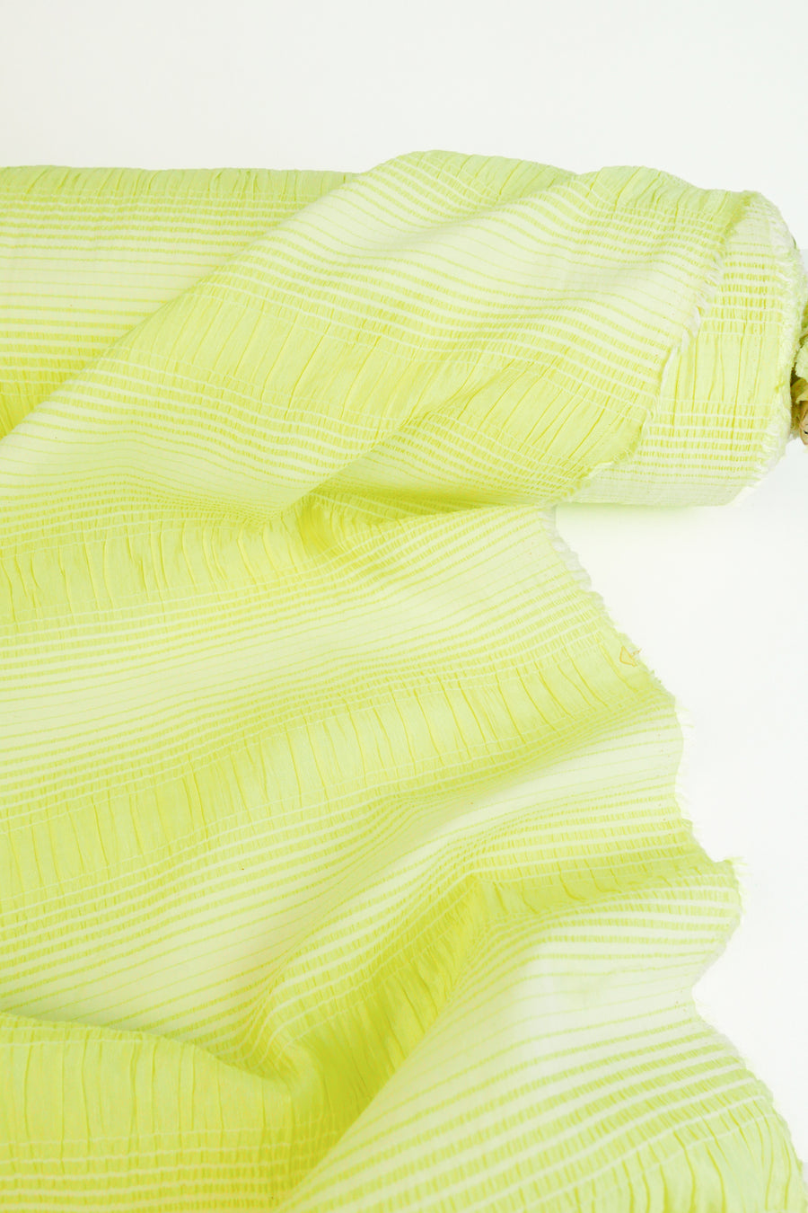 Shirred Pure Silk | Lime Zest