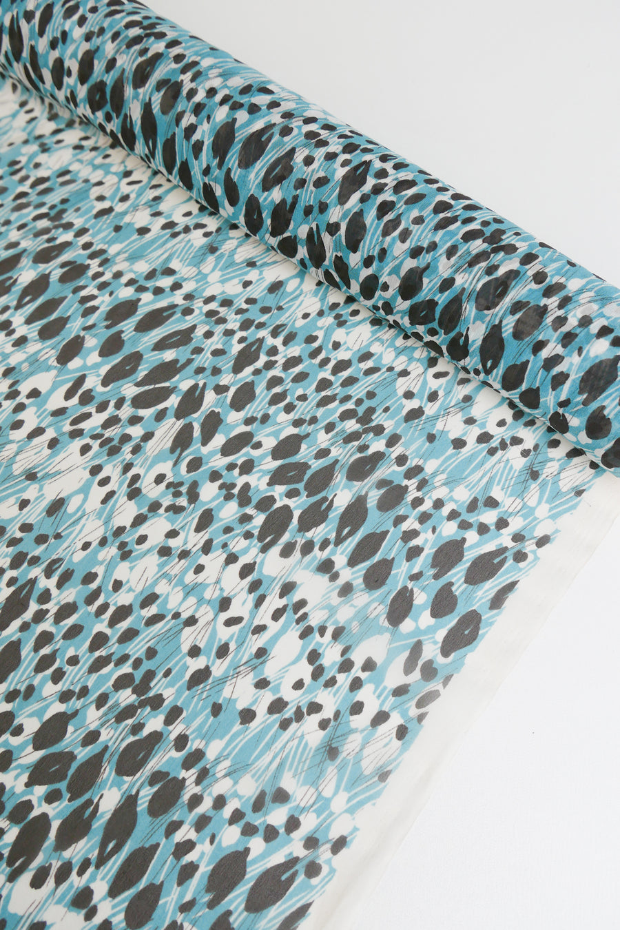 Printed Silk Georgette | Soft Teal