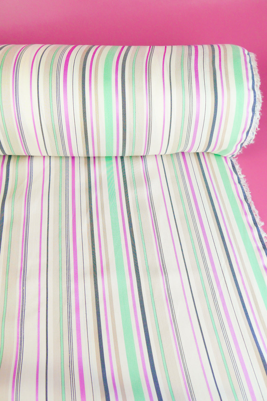 Yarn-Dyed Silk Twill Stripe