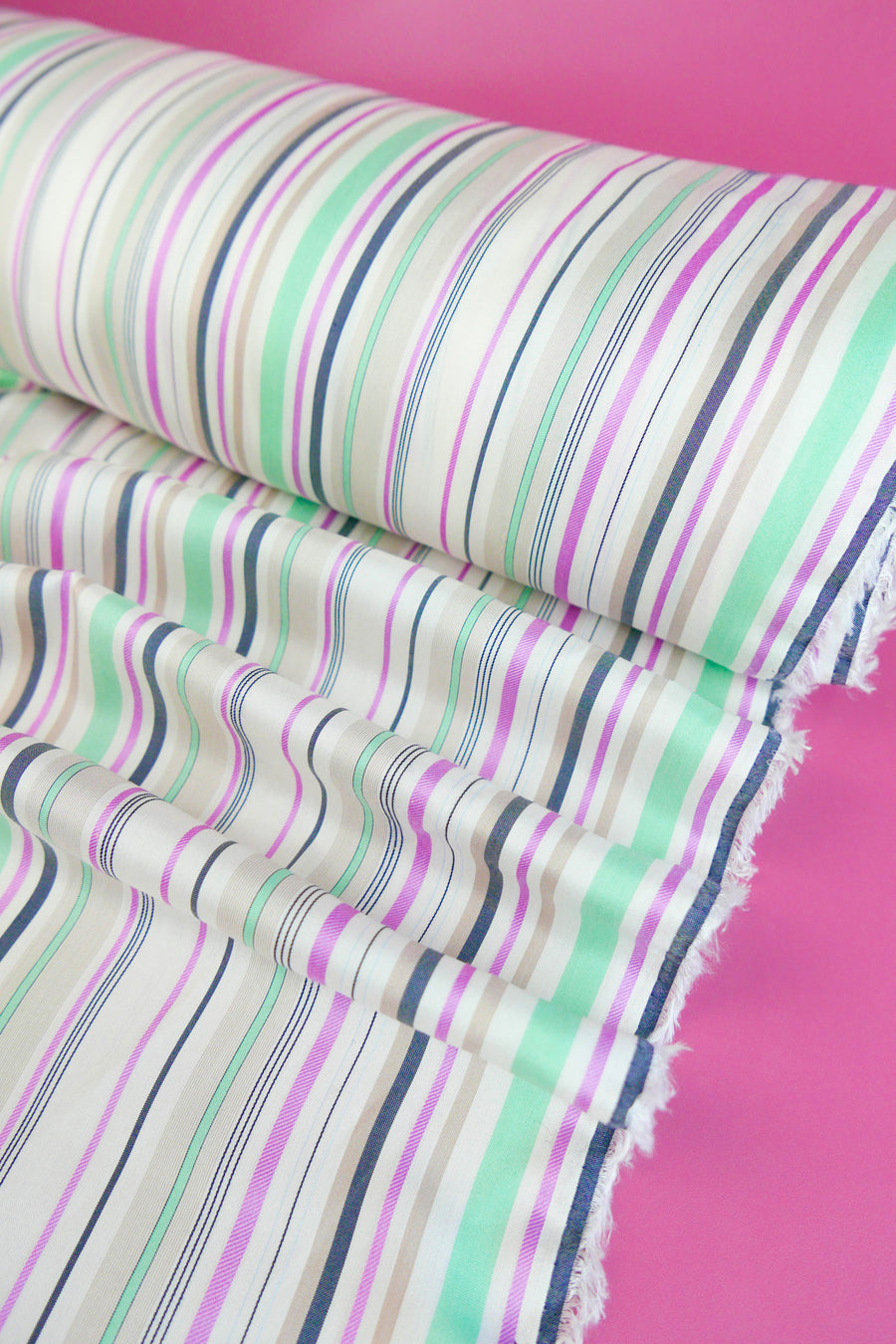 Yarn-Dyed Silk Twill Stripe
