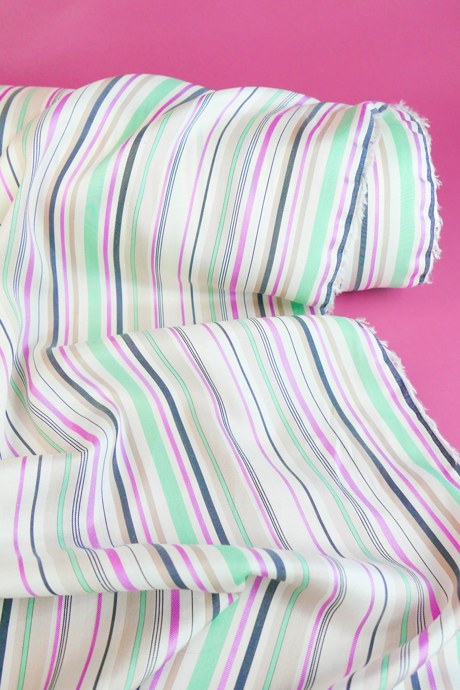 Yarn-Dyed Silk Twill Stripe
