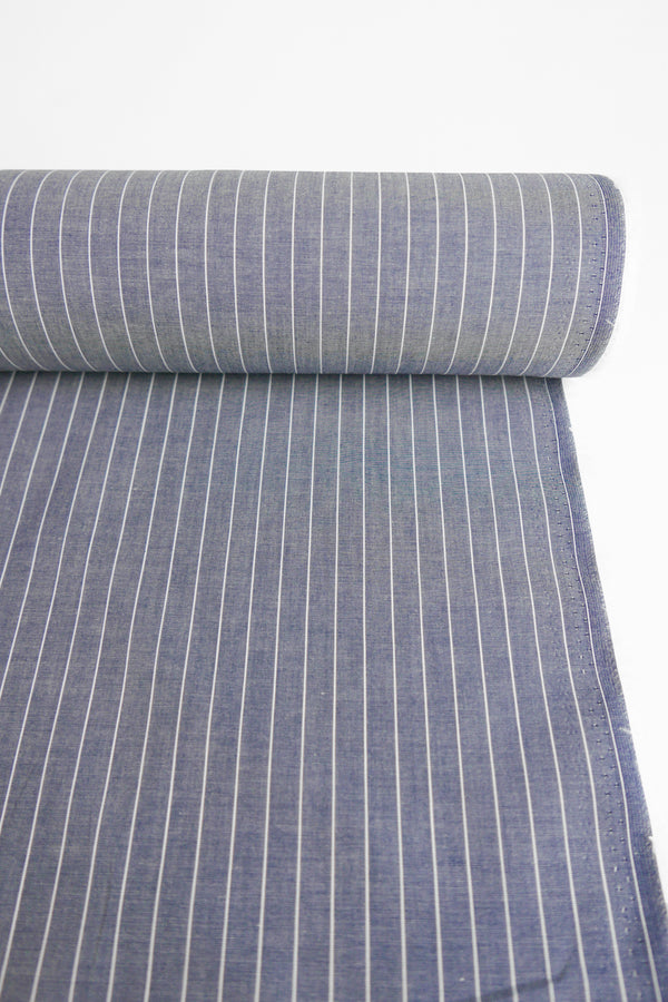 Aidan - Yarn-Dyed Cotton Shirting | Slate Stripe #7