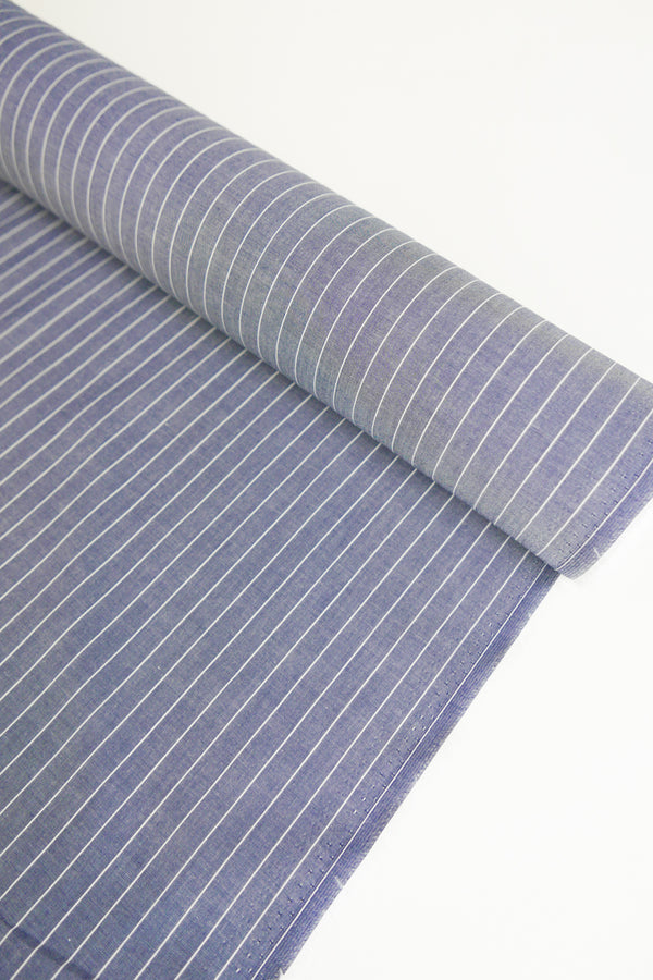 Aidan - Yarn-Dyed Cotton Shirting | Slate Stripe #7