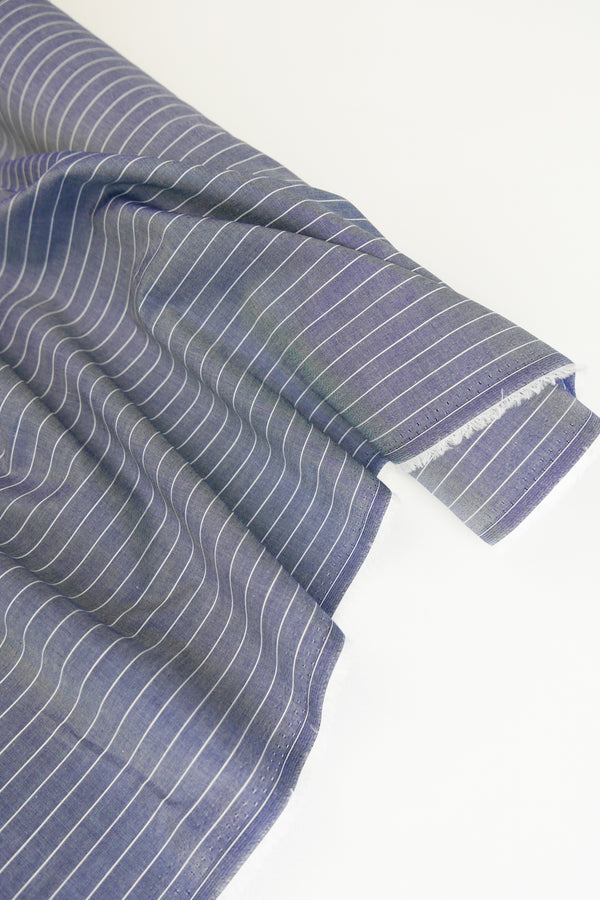 Aidan - Yarn-Dyed Cotton Shirting | Slate Stripe #7