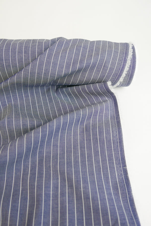 Aidan - Yarn-Dyed Cotton Shirting | Slate Stripe #7
